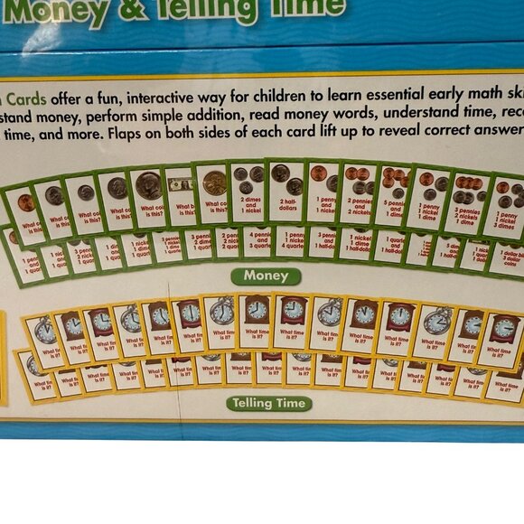 Scholastic SEALED NEW Flip-Open Flash Cards Money & Telling Time 64 Sturdy Cards - Picture 4 of 7